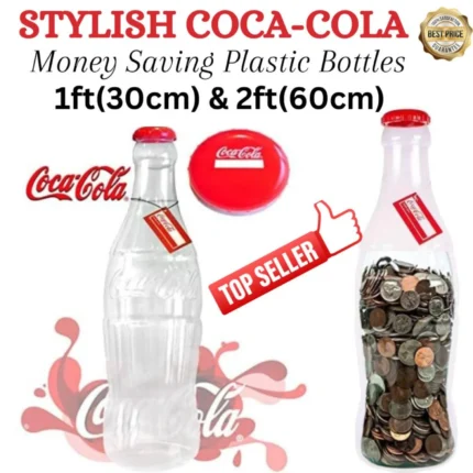 money saving coca cola bottle Large Coca-Cola Money Saving Bottles | Piggy Banks for Collectors