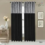 black silver crushed curtains Crushed Velvet Curtains | Luxury Faux Silk, Fully Lined Eyelet Pair
