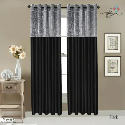 black silver crushed curtains Crushed Velvet Curtains | Luxury Faux Silk, Fully Lined Eyelet Pair