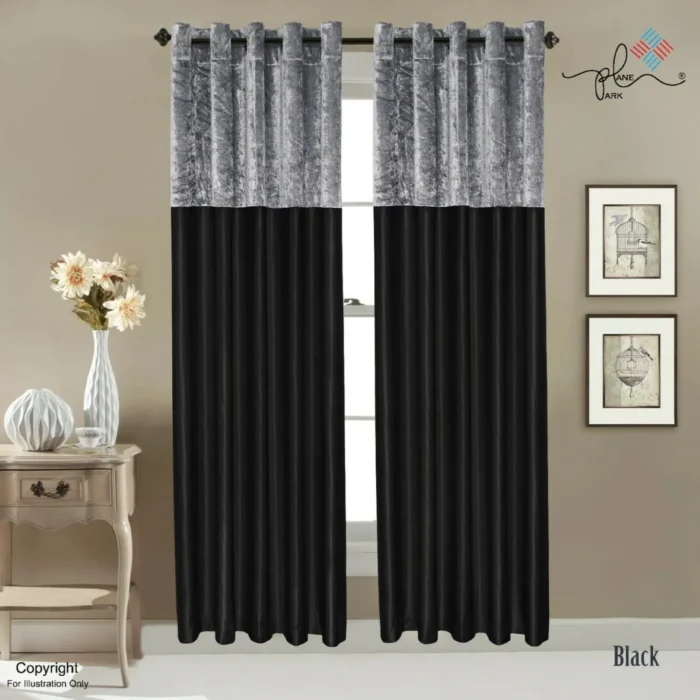 black silver crushed curtains Crushed Velvet Curtains | Luxury Faux Silk, Fully Lined Eyelet Pair