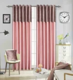 blush pink crushed curtains