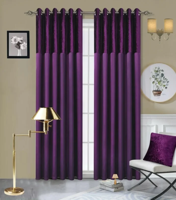 purple crushed curtains Crushed Velvet Curtains | Luxury Faux Silk, Fully Lined Eyelet Pair