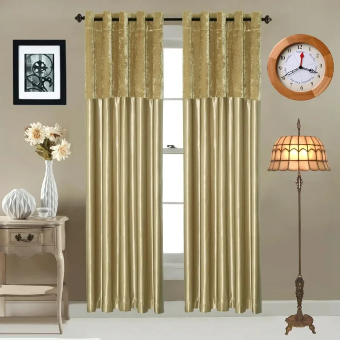 champagne gold crushed curtains Crushed Velvet Curtains | Luxury Faux Silk, Fully Lined Eyelet Pair