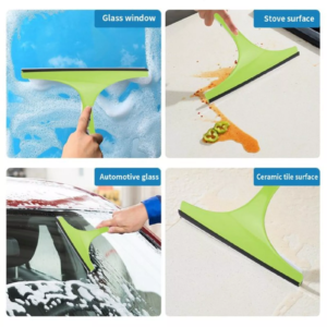 Glass Cleaner Wiper UK – Ergonomic Rubber Handle Window, Tile, and Shower Glass Squeegee Wiper – Perfect Streak-Free Shine